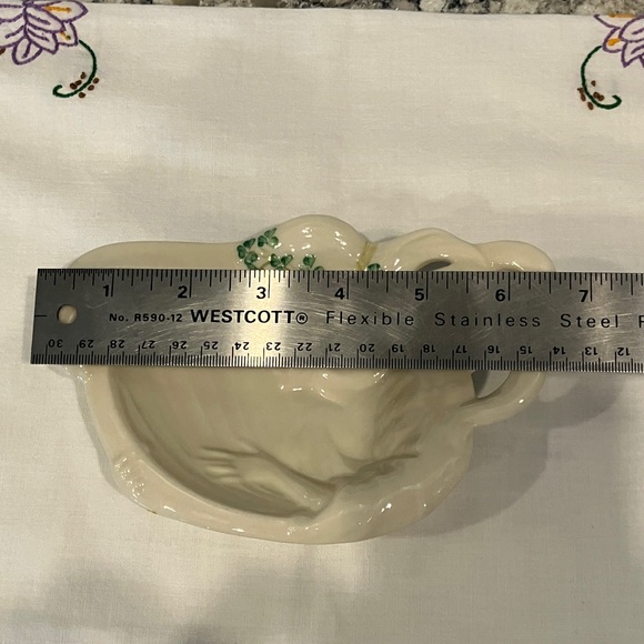 BELLEEK WOMAN HARP SHAMROCK NOUVEAU BUTTER TRAY TRINKET DISH - Picture 7 of 9
